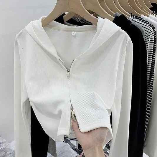 New Double Zipper Hooded