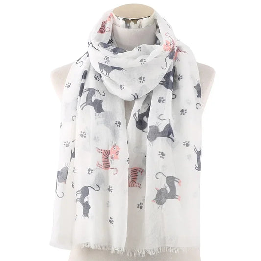 Cat Footprint Neckerchief Shawl
