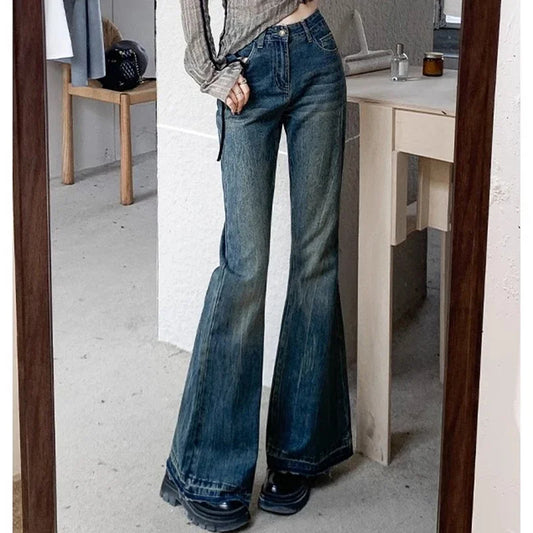 High Waist Vintage Casual Flare Jeans