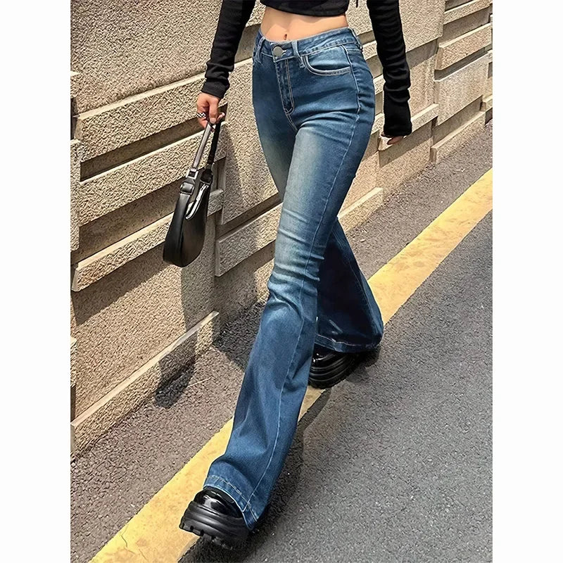 High Waist Flared Jeans Stretchy Bootcut