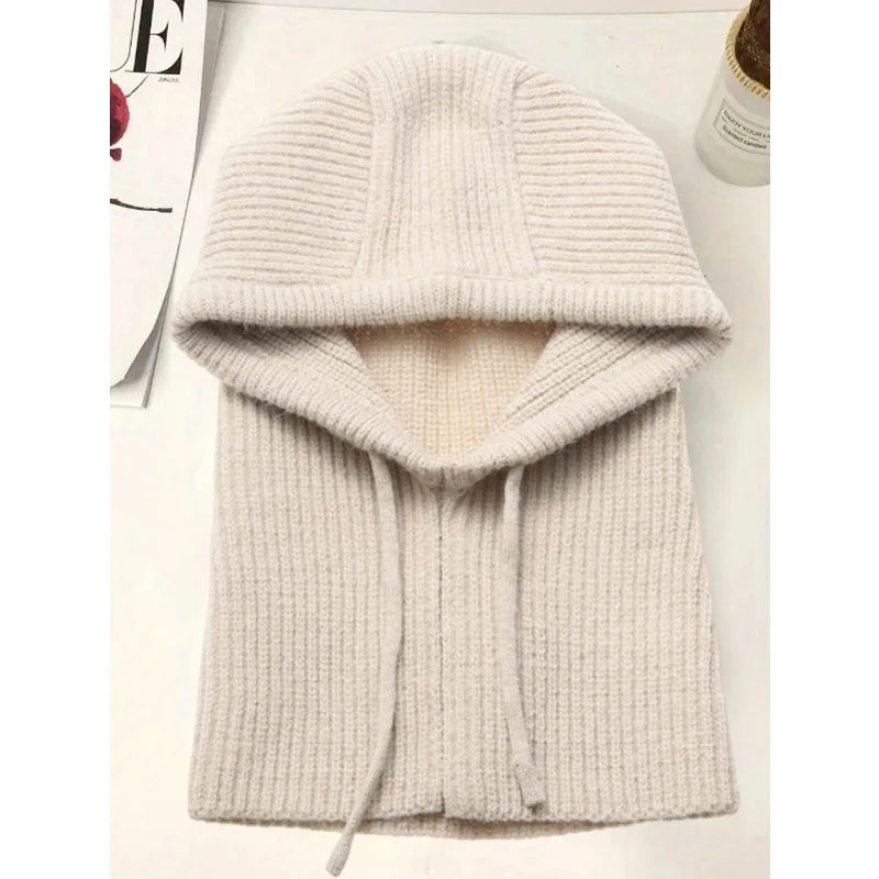 Stylish Thick Drawstring Hood Scarf