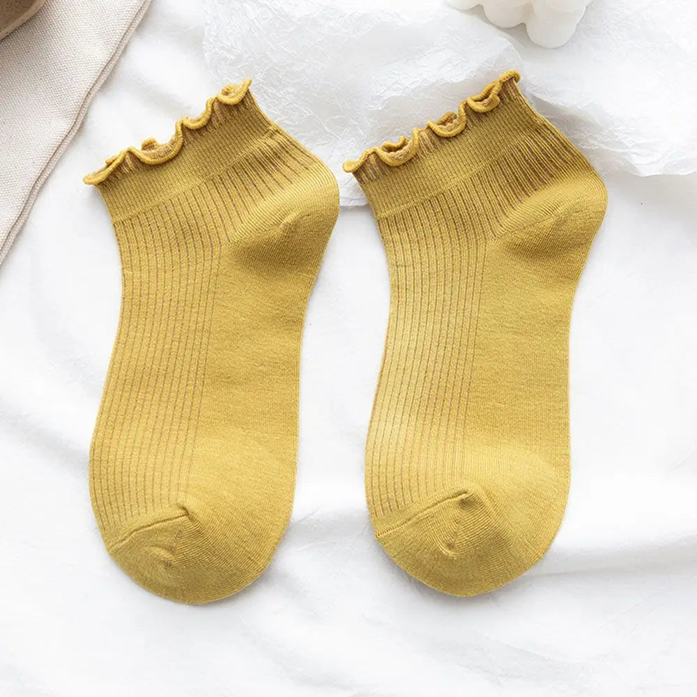 Short Boat Socks Frilly Ruffle Socks