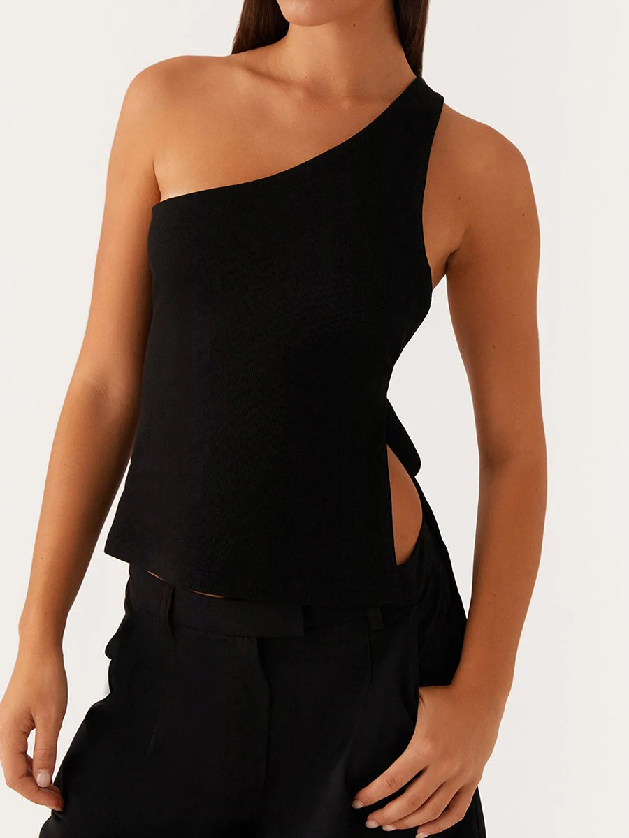 One Shoulder Sleeveless Top