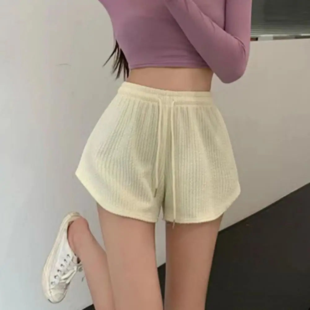Drawstring High Elastic Waist Shorts