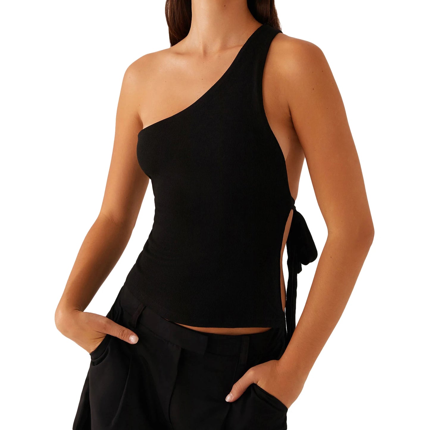 One Shoulder Sleeveless Top