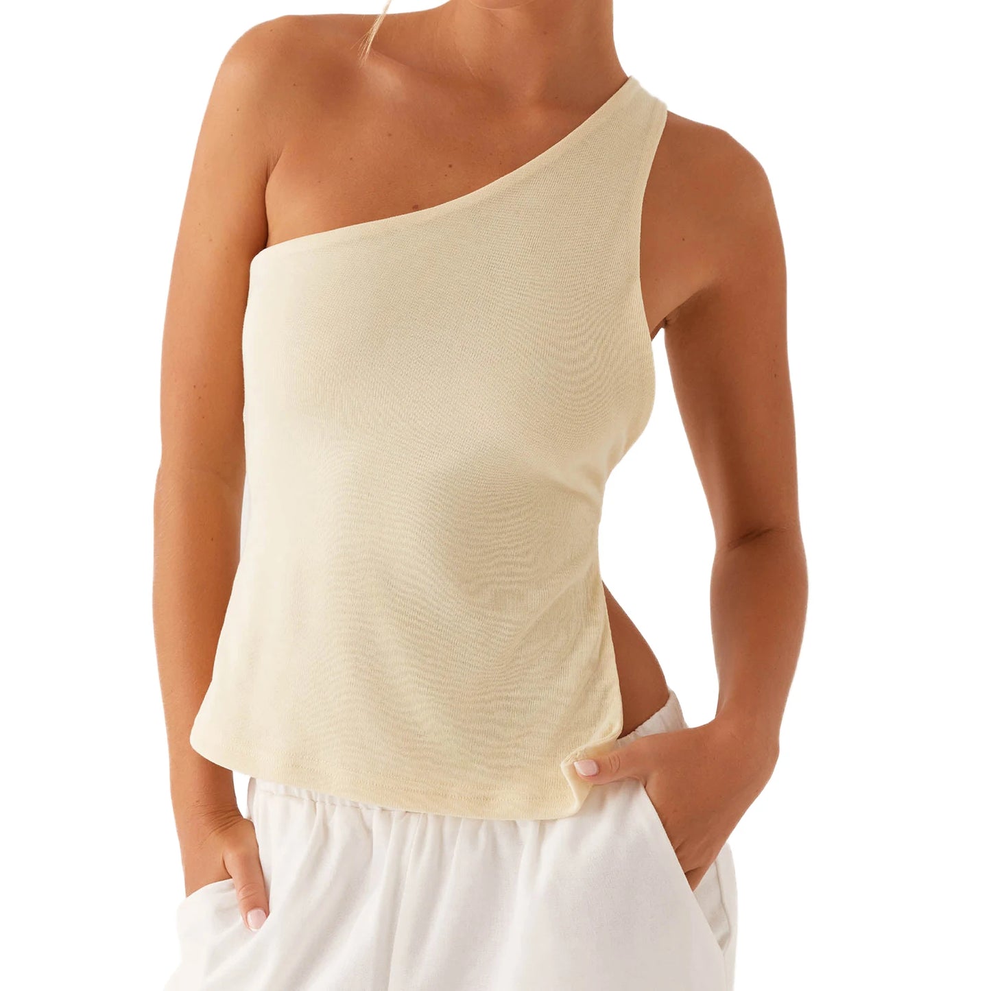 One Shoulder Sleeveless Top