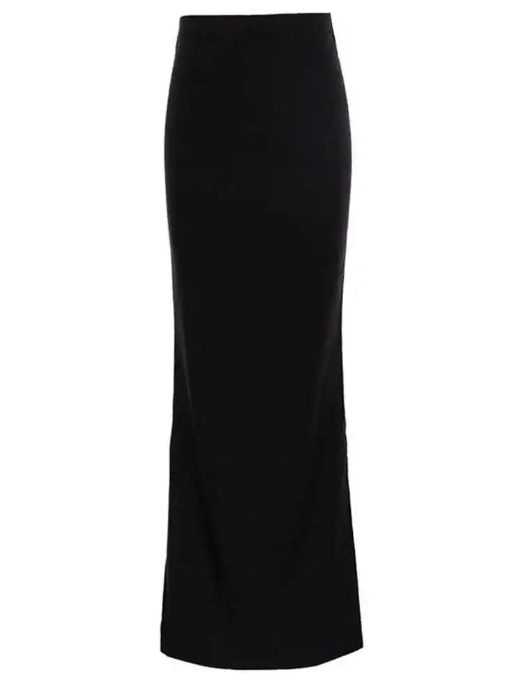Black Long Straight Skirt