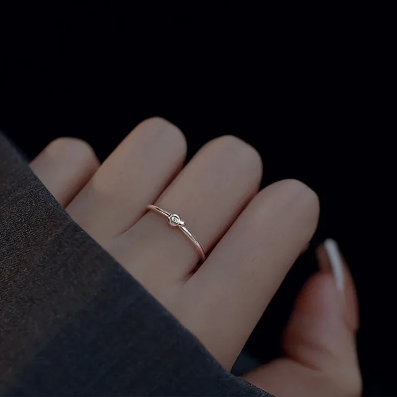 Minimalist Knot Ring – Gold & Silver