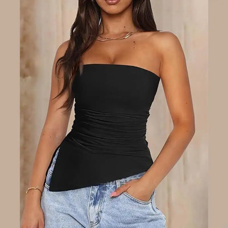 Ruched Tube Top – Strapless Fit