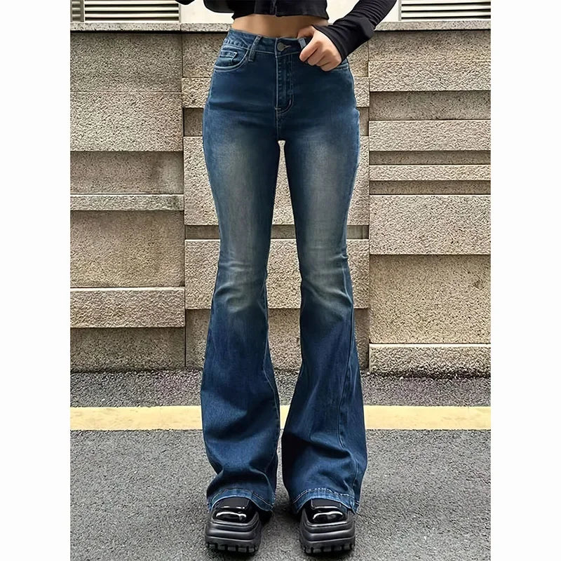 High Waist Flared Jeans Stretchy Bootcut