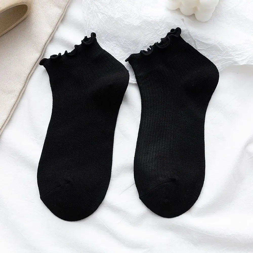 Short Boat Socks Frilly Ruffle Socks