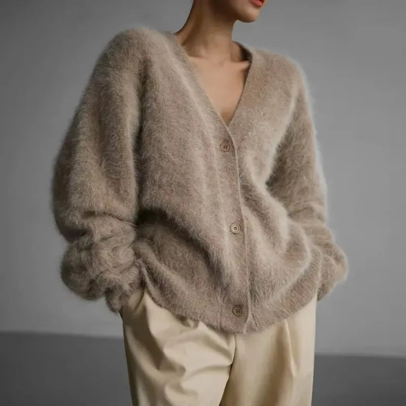 Casual V Neck Oversized Sweater