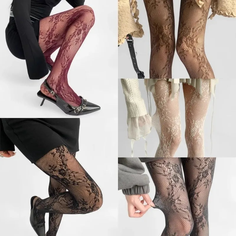 Women's Lace Floral Thigh High Stockings