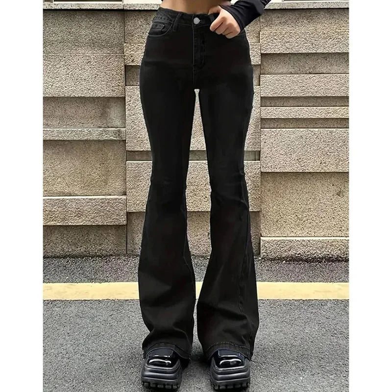 High Waist Flared Jeans Stretchy Bootcut