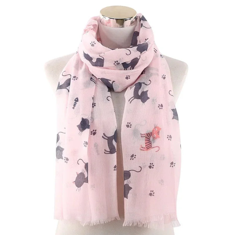 Cat Footprint Neckerchief Shawl