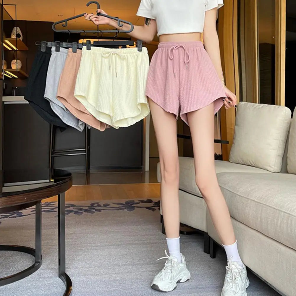 Drawstring High Elastic Waist Shorts