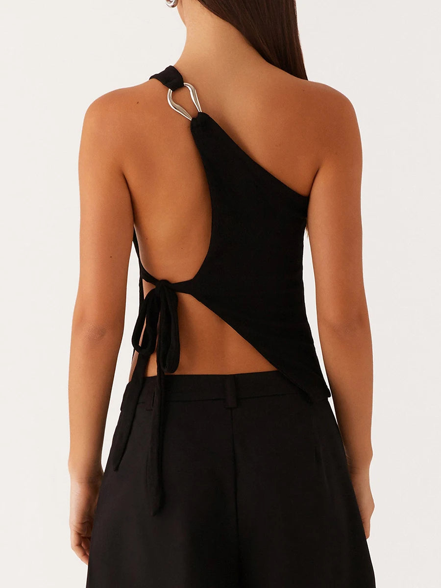 One Shoulder Sleeveless Top