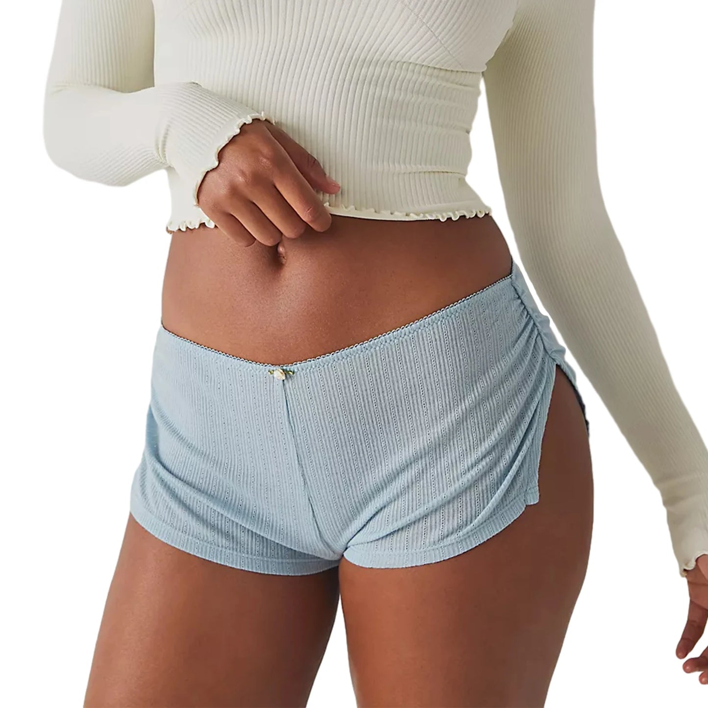 Micro Shorts for Women Low Waist Side