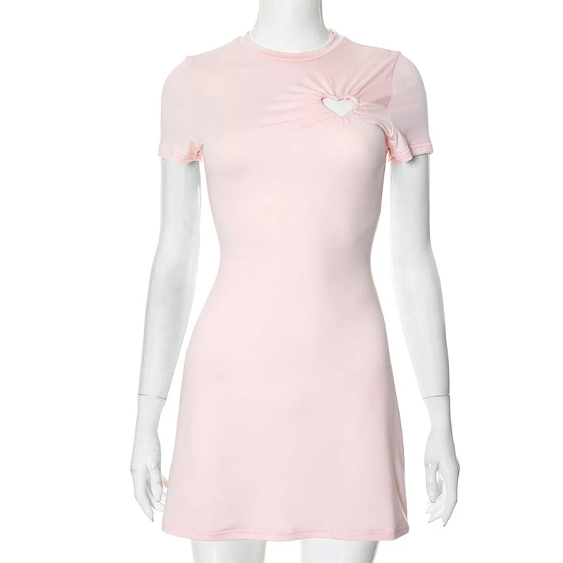Short Sleeve A-Line Slim Mini Dress