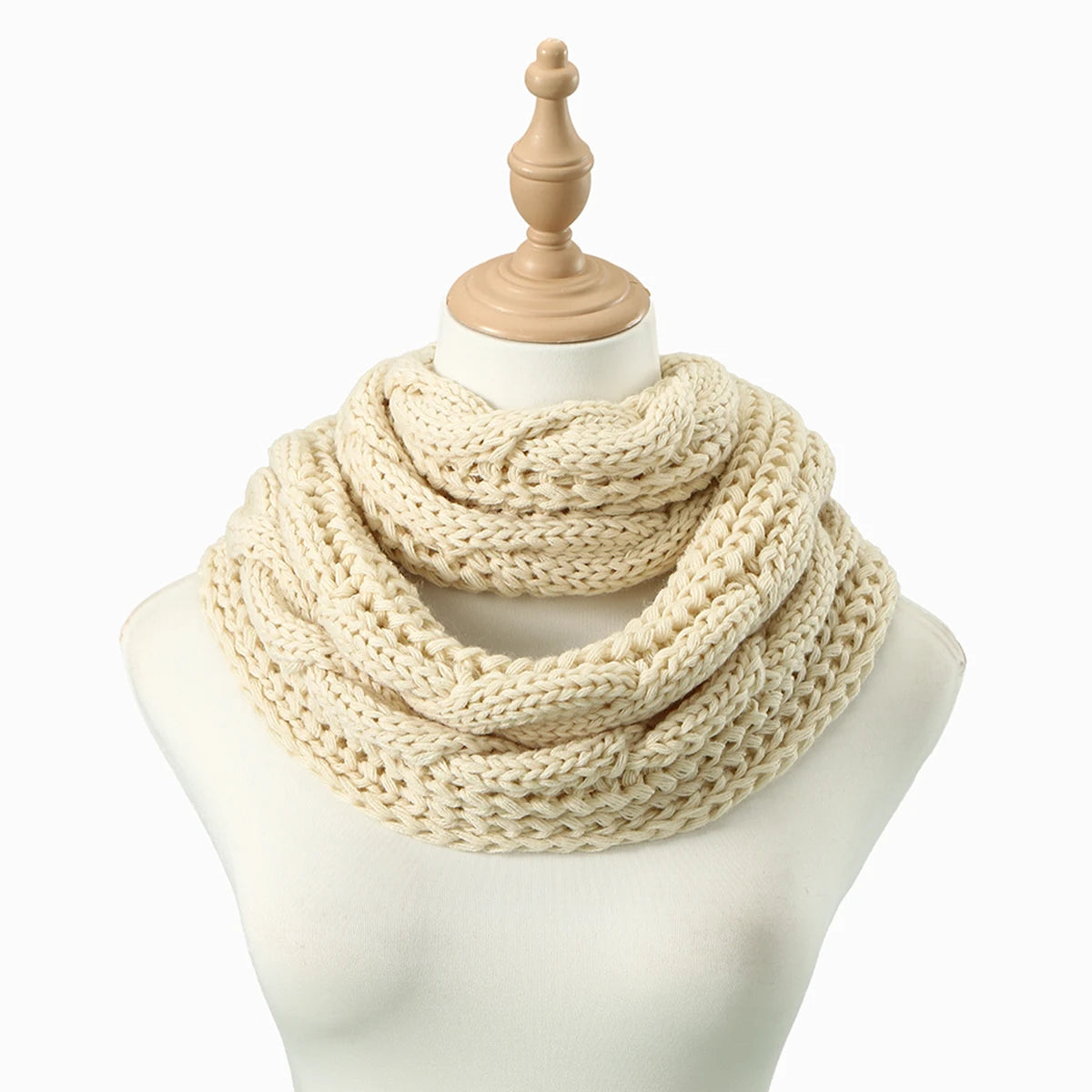 Winter Thick Knitted Ring Scarf