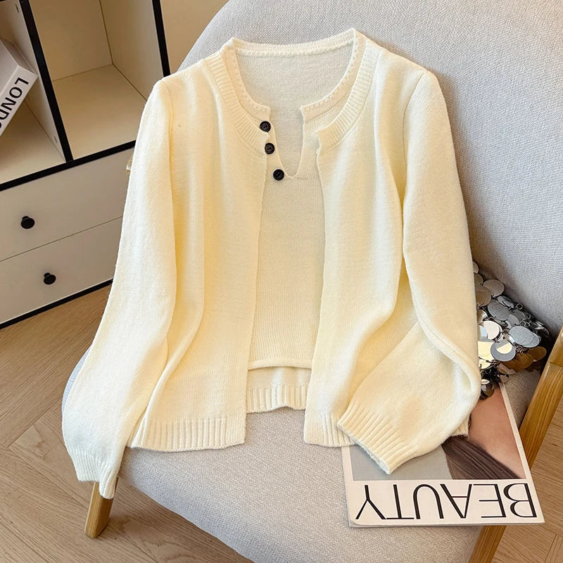 Cozy Two-piece Long Sleeve Cardigan