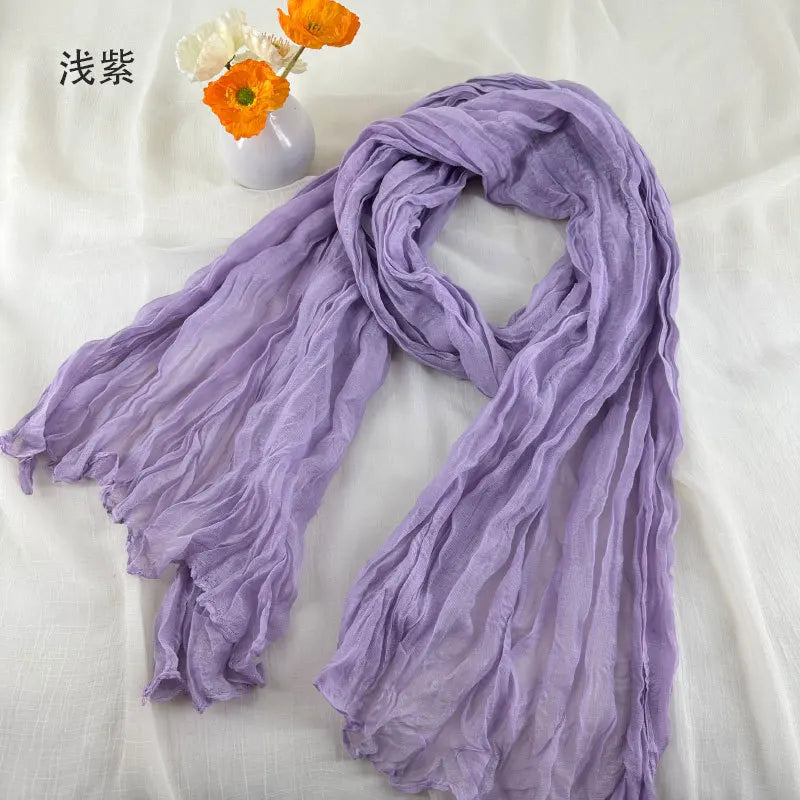 Soft Breathable Cotton and Linen Retro Scarves