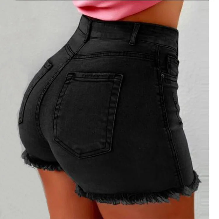 Denim Shorts Washed Distressed
