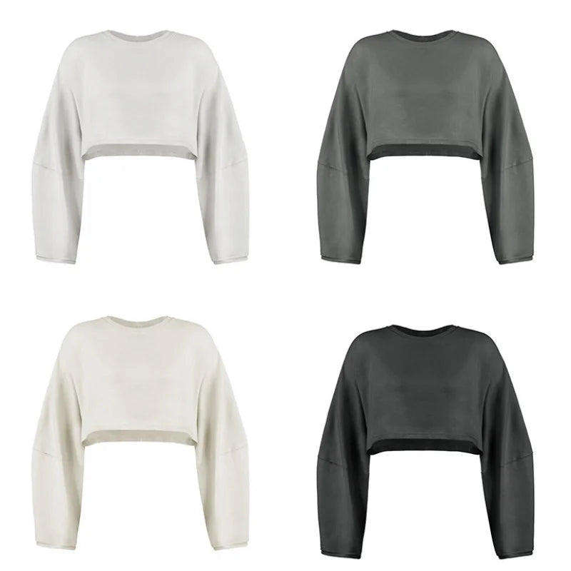 Loose Round Neck crop Sweatshirt