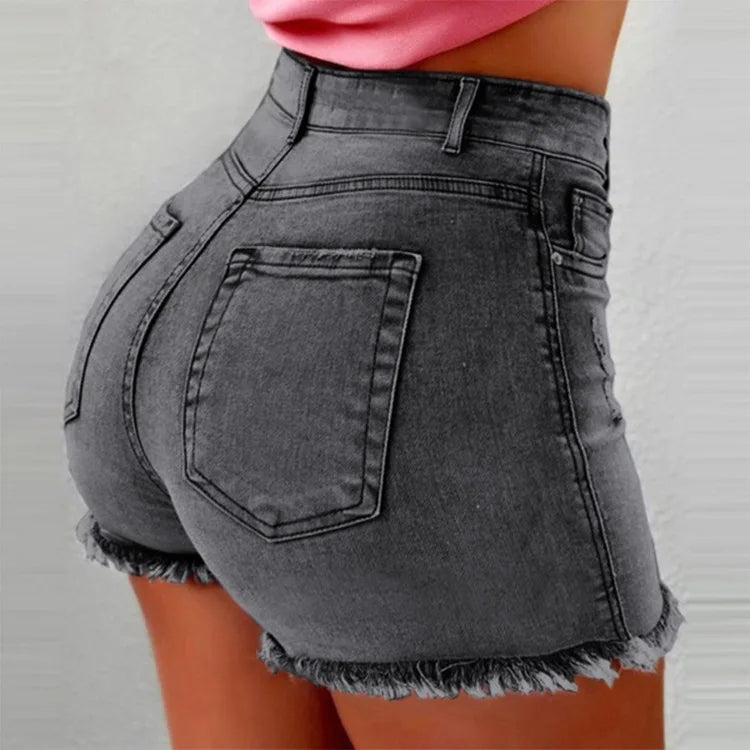 Denim Shorts Washed Distressed