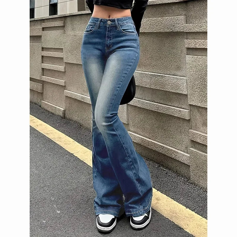 High Waist Flared Jeans Stretchy Bootcut