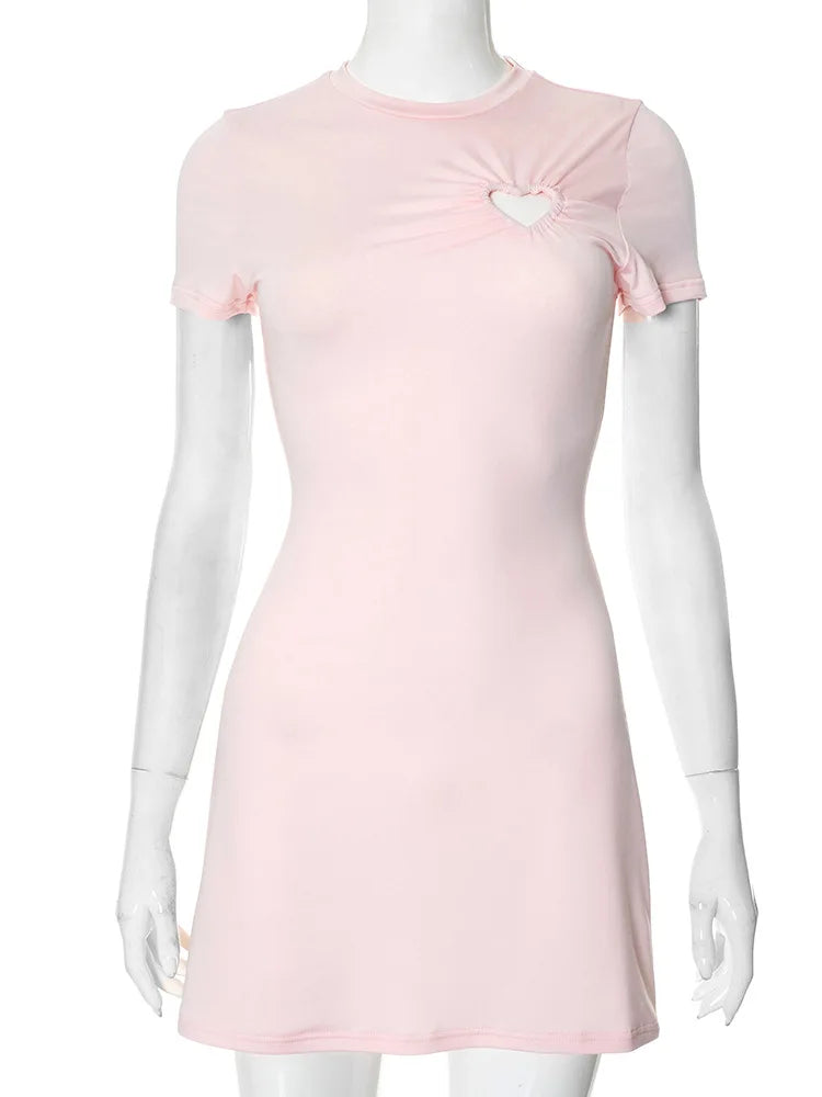 Short Sleeve A-Line Slim Mini Dress