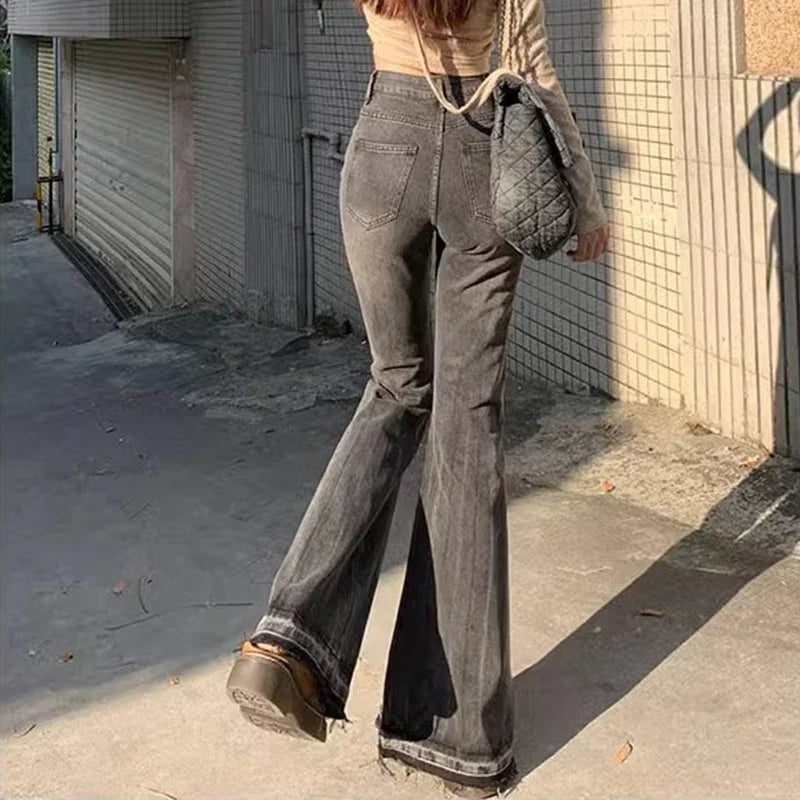High Waist Vintage Casual Flare Jeans