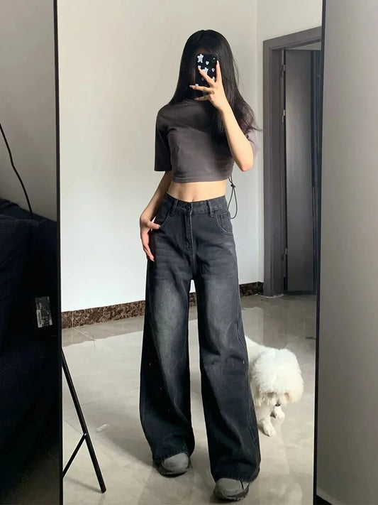 Bell Bottom Korean Vintage High Waist Jeans