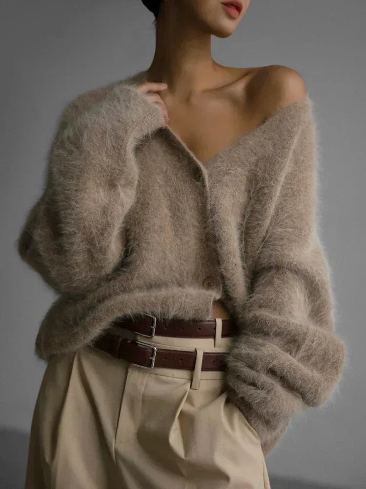 Casual V Neck Oversized Sweater