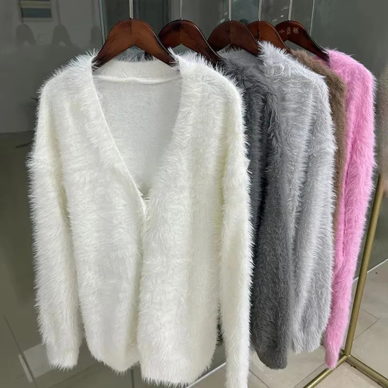 Casual V Neck Oversized Sweater