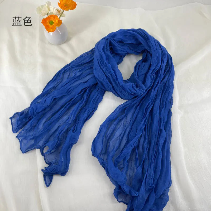 Soft Breathable Cotton and Linen Retro Scarves