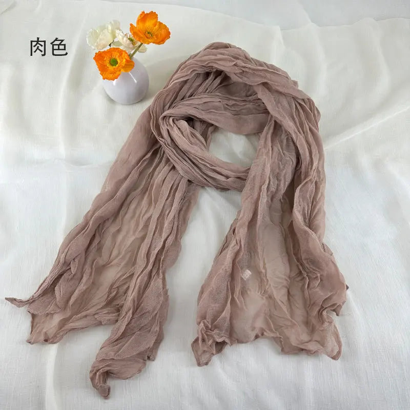 Soft Breathable Cotton and Linen Retro Scarves
