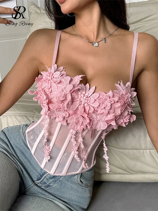 3D Flowers Corset