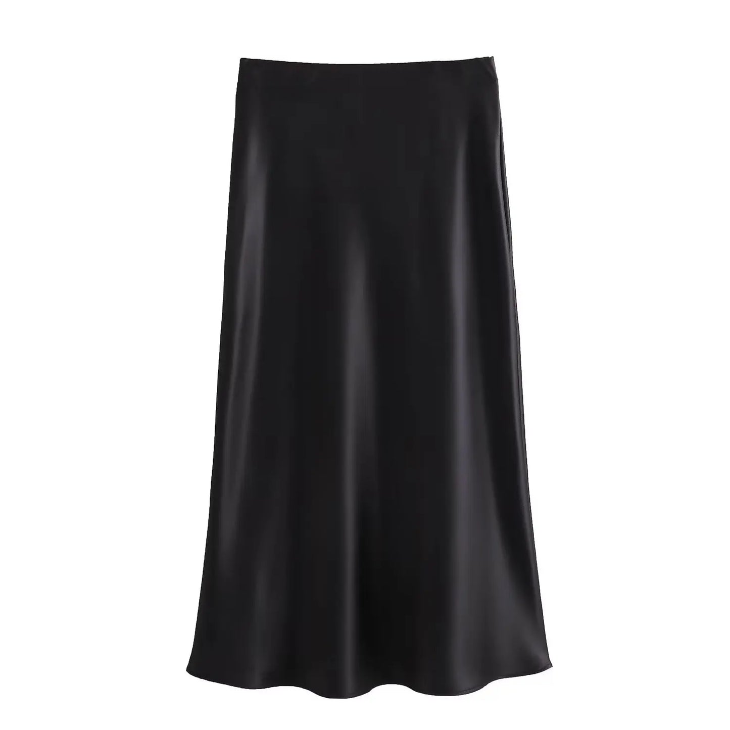 Pink Midi Skirt Elastic Waist