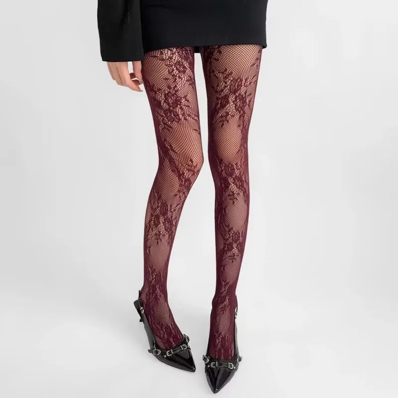 Women's Lace Floral Thigh High Stockings