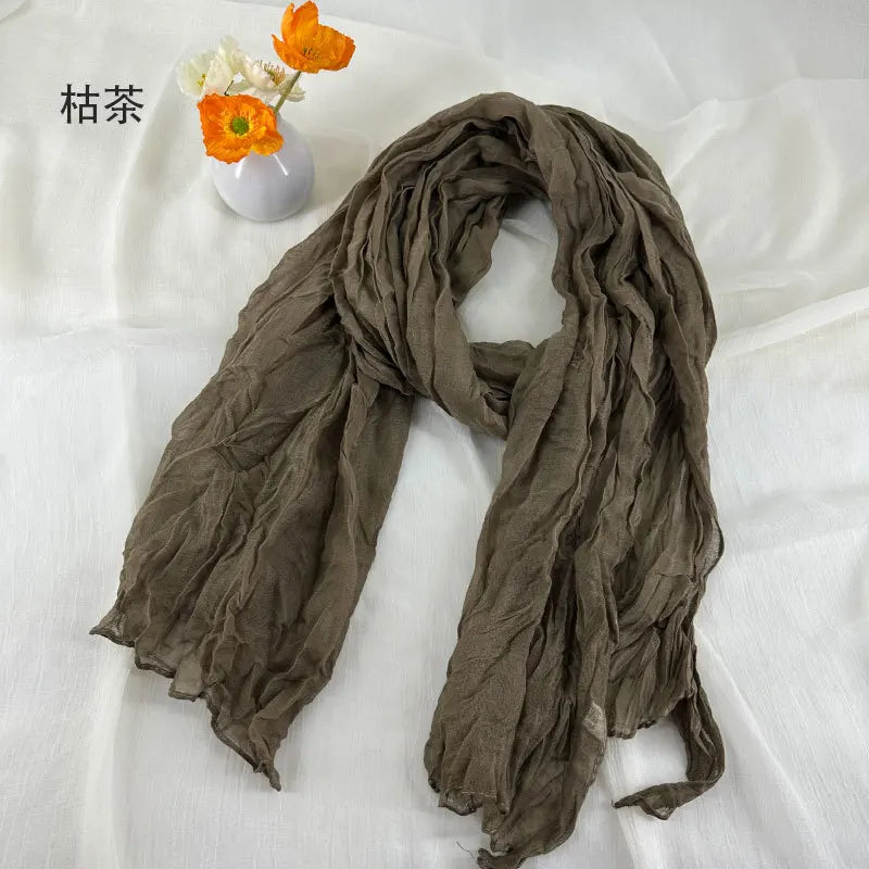 Soft Breathable Cotton and Linen Retro Scarves
