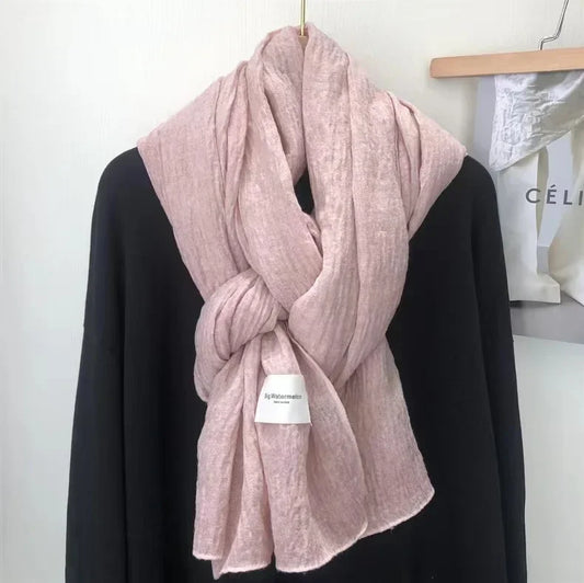 Super Soft Plain Cotton and Linen Scarf