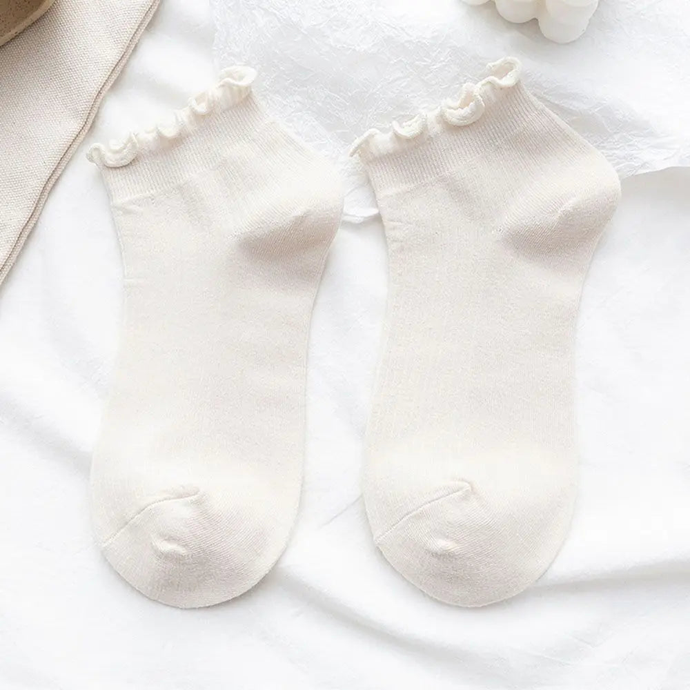 Short Boat Socks Frilly Ruffle Socks