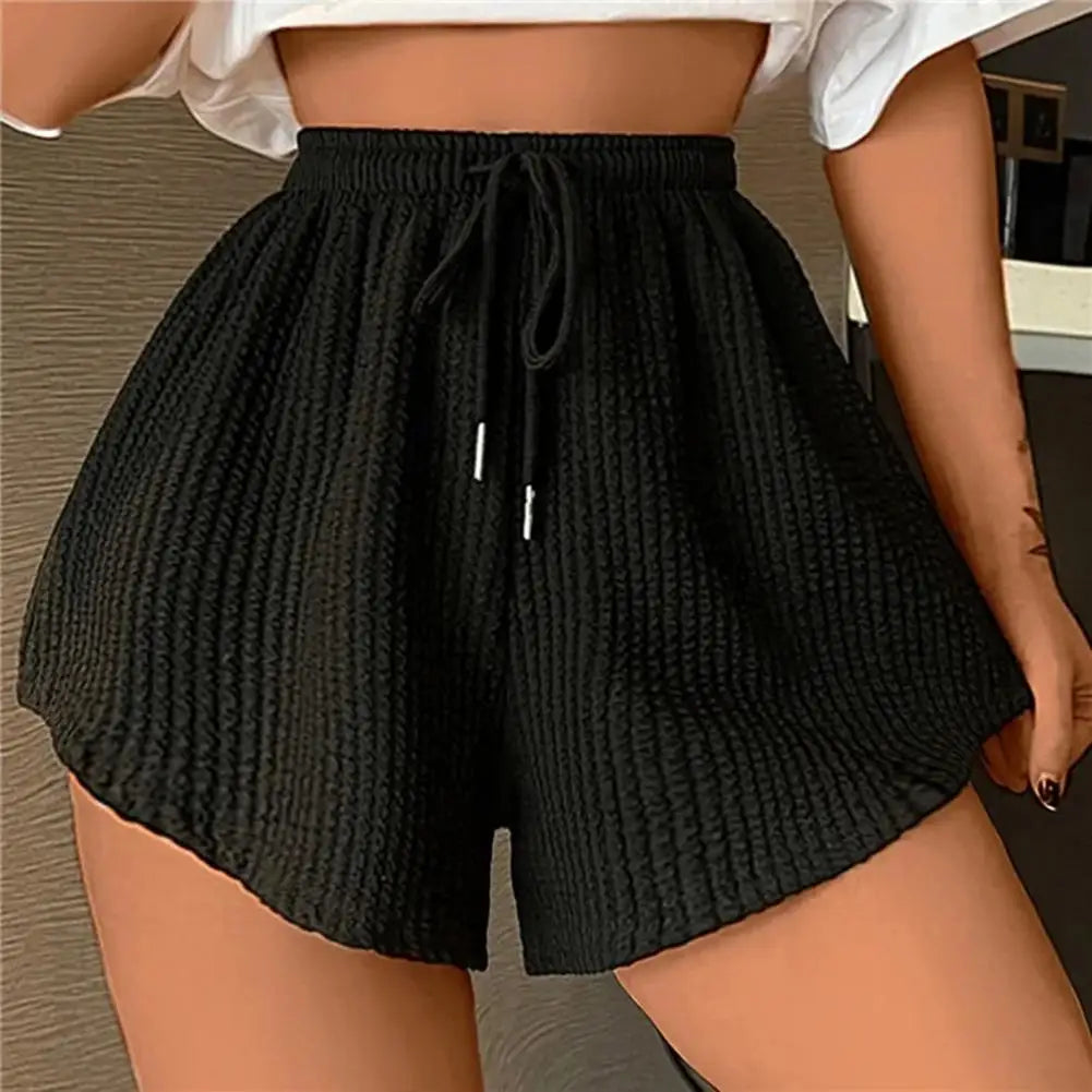 Drawstring High Elastic Waist Shorts