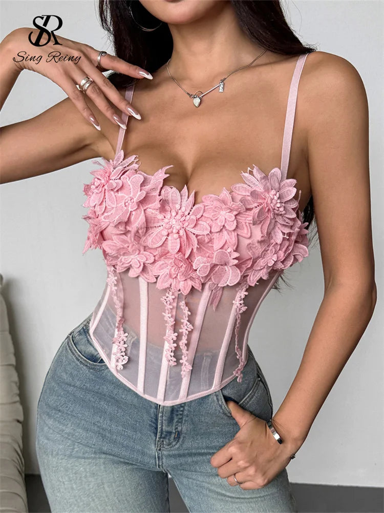 3D Flowers Corset