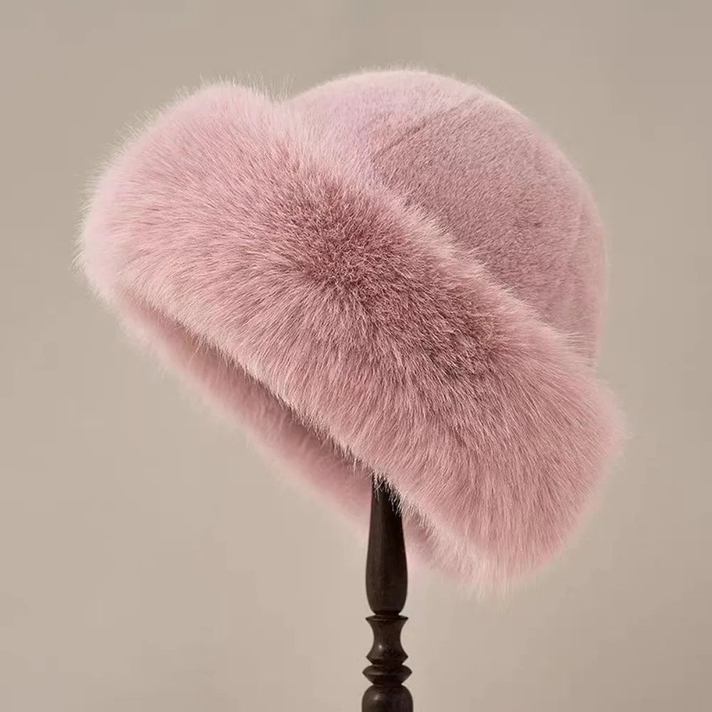 Women's Faux Plush Panama Hat