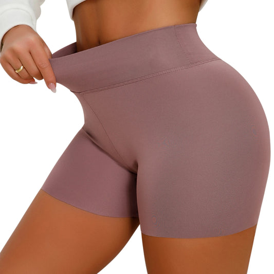 Seamless quick drying women's peach fitness shorts
