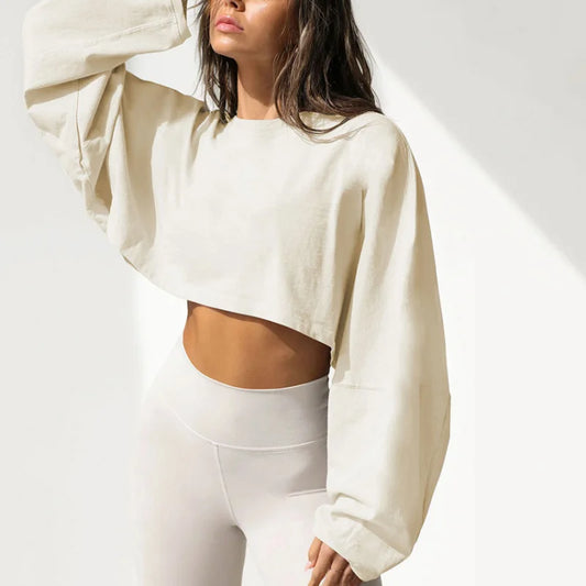 Loose Round Neck crop Sweatshirt