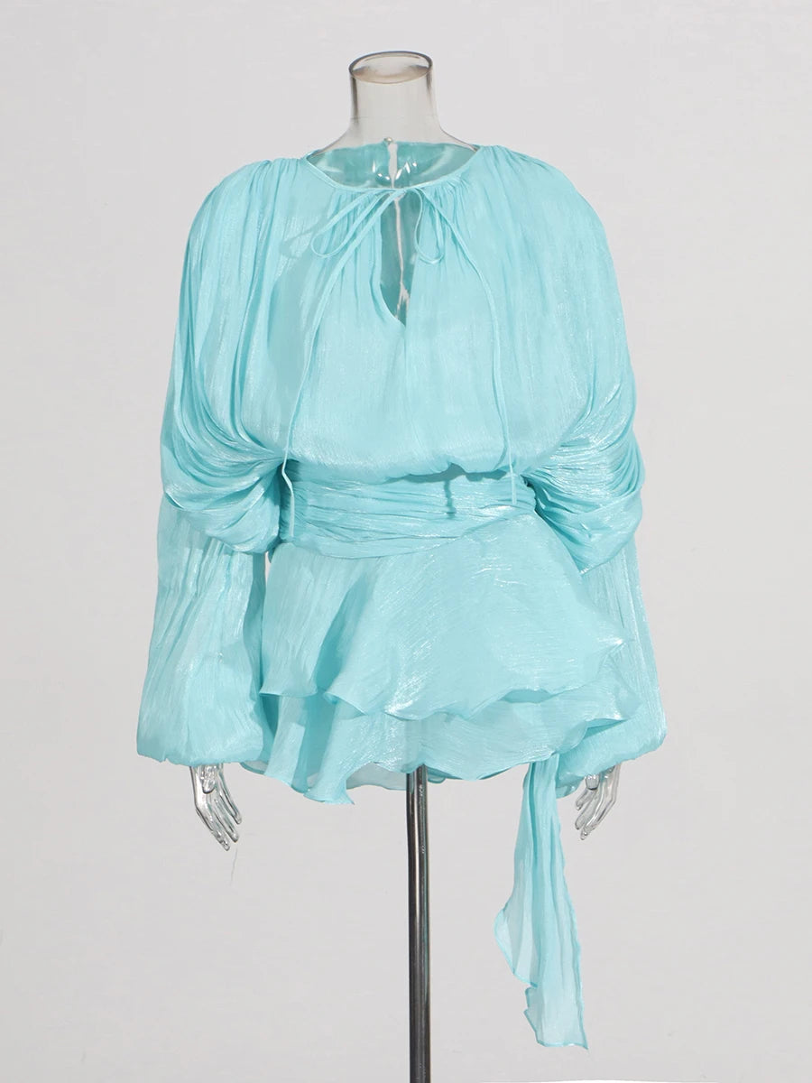 Solid Chic Dress O Neck