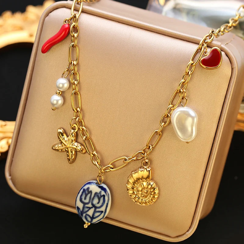 Boho Gold Charm Pendant Necklaces – Sun, Moon & Vintage Coin Designs